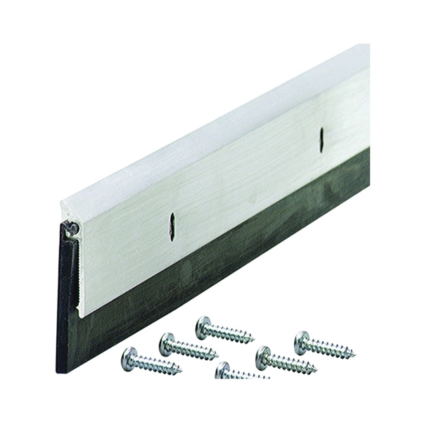 M-D 69604 Door Sweep, 48 in L, 1-1/4 in W, Aluminum Flange, EPDM Rubber Insert