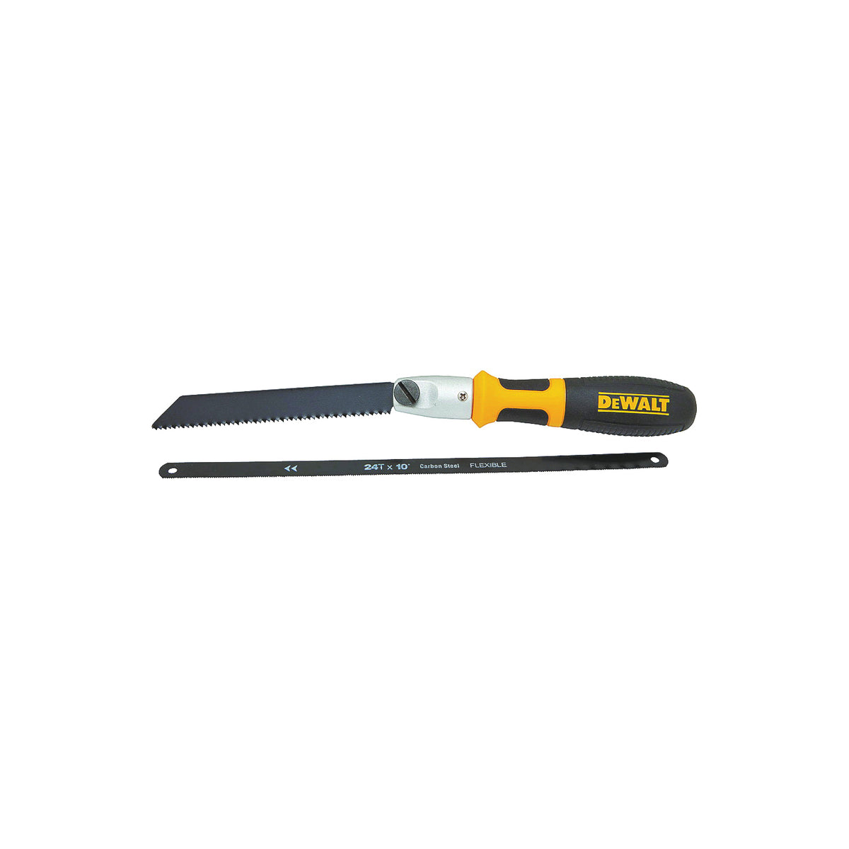 DeWALT DWHT20542 Handsaw, 6 in Reciprocal, 12/10 in Hack in L Blade, 24 TPI, Steel Blade, Cushion-Grip Handle