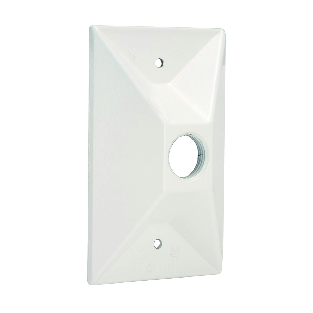 HUBBELL 5186-6 Cluster Cover, 4-19/32 in L, 2-27/32 in W, Rectangular, Zinc, White, Powder-Coated