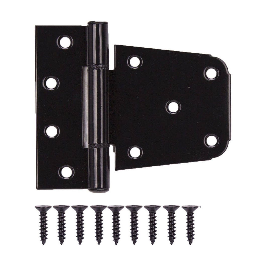 ProSource LR-183-PS Gate Hinge, Steel, Black, Fixed Pin, 180 deg Range of Motion, 46 (Pair) lb
