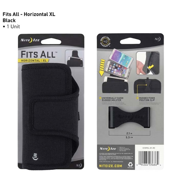 Nite Ize Fits All CCFXL-01-R3 Cell Phone Case, Polyester, Black