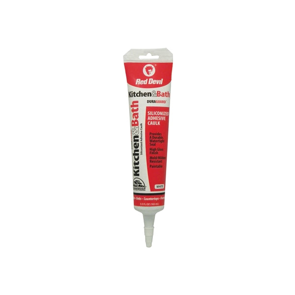 Red Devil DuraGuard 0405 Acrylic Caulk, White, -20 to 180 deg F, 5.5 oz Squeeze Tube