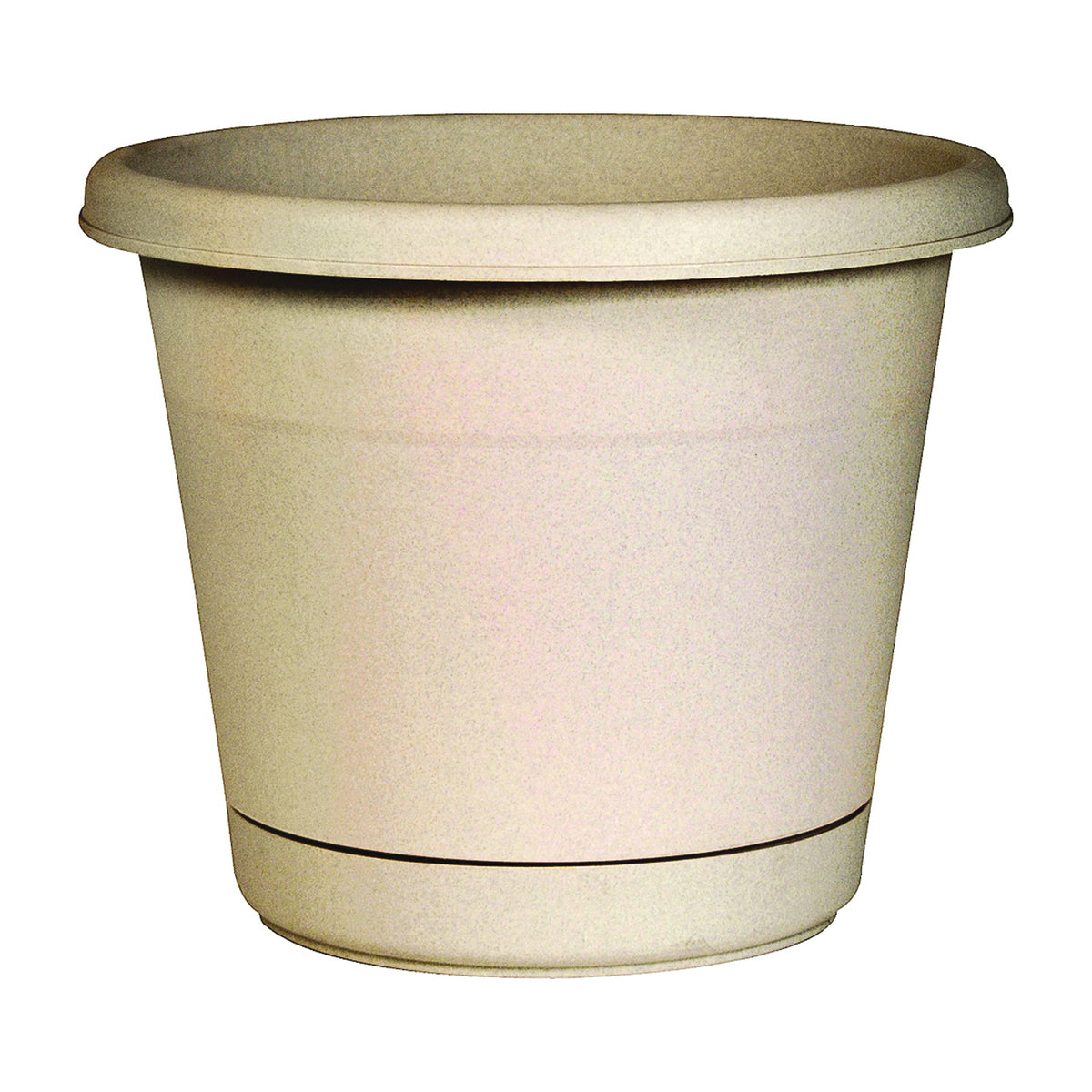 Southern Patio RN1608TA Riverland Planter, 17-1/2 in W, 17-1/2 in D, Round, Plastic, Oxford Tan