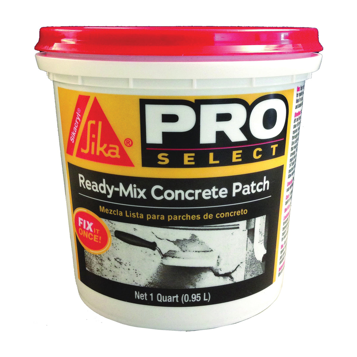 Sikacryl 472189 Concrete Patch, Gray, 1 qt Plastic Container