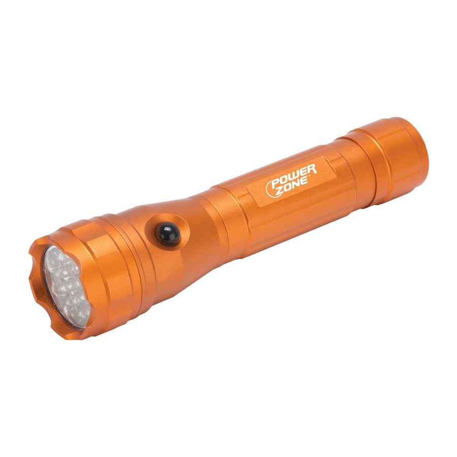 PowerZone 12557 Tactical Flashlight, C Battery, C Battery, LED Lamp, 25 Lumens, 5 m Beam Distance, 3 hrs Run Time, Black