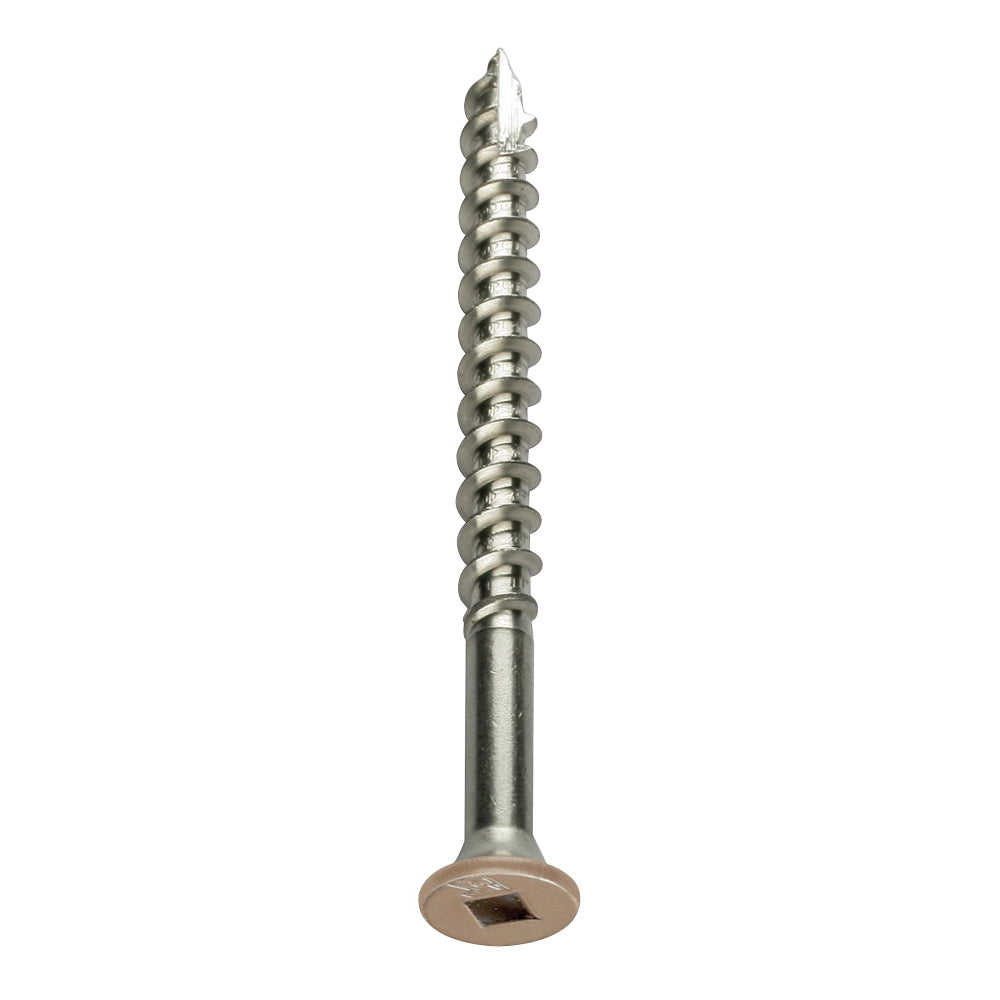 Simpson Strong-Tie S10250DJT Deck Screw, #10 Thread, 2-1/2 in L, Coarse Thread, Flat Head, Square Drive, Type 17 Point