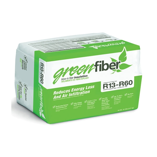 Greenfiber INS541LD Blow-In Insulation, R13 to R60 R-Value, Cellulose