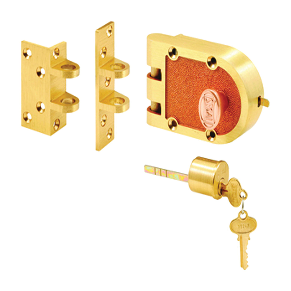 Prime-Line SE 15361 Deadbolt, Keyed Different Key, Bronze, Brushed Brass, Segal Keyway