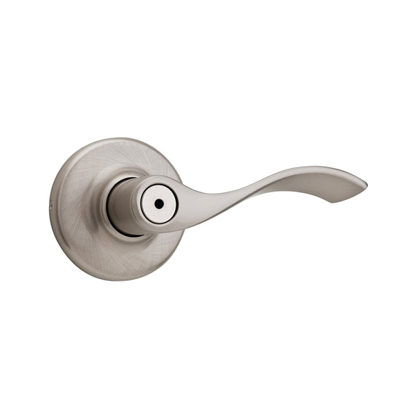 Kwikset 93001-882 Privacy Lever, 4-7/32 in L Lever, Steel, Satin Nickel