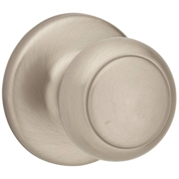 Kwikset 200CV-15 CP Door Knob, Satin Nickel, 1-3/8 to 1-3/4 in Thick Door, 2-1/4 in Strike