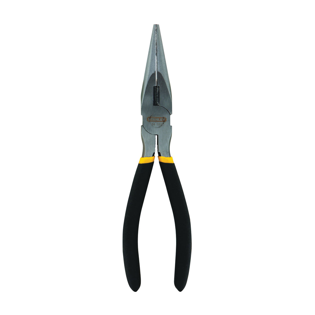 STANLEY 84-102 Nose Plier, 8 in OAL, 1-11/16 in Jaw Opening, Black/Yellow Handle, Cushion-Grip Handle, 29/32 in W Jaw