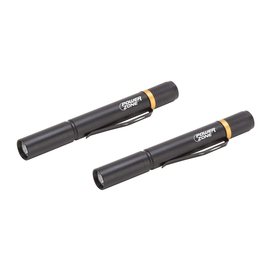 PowerZone 12245 Penlight, AAA Battery, LED Lamp, 100 Lumens, 30 m Beam Distance, 4 hrs Run Time, Black