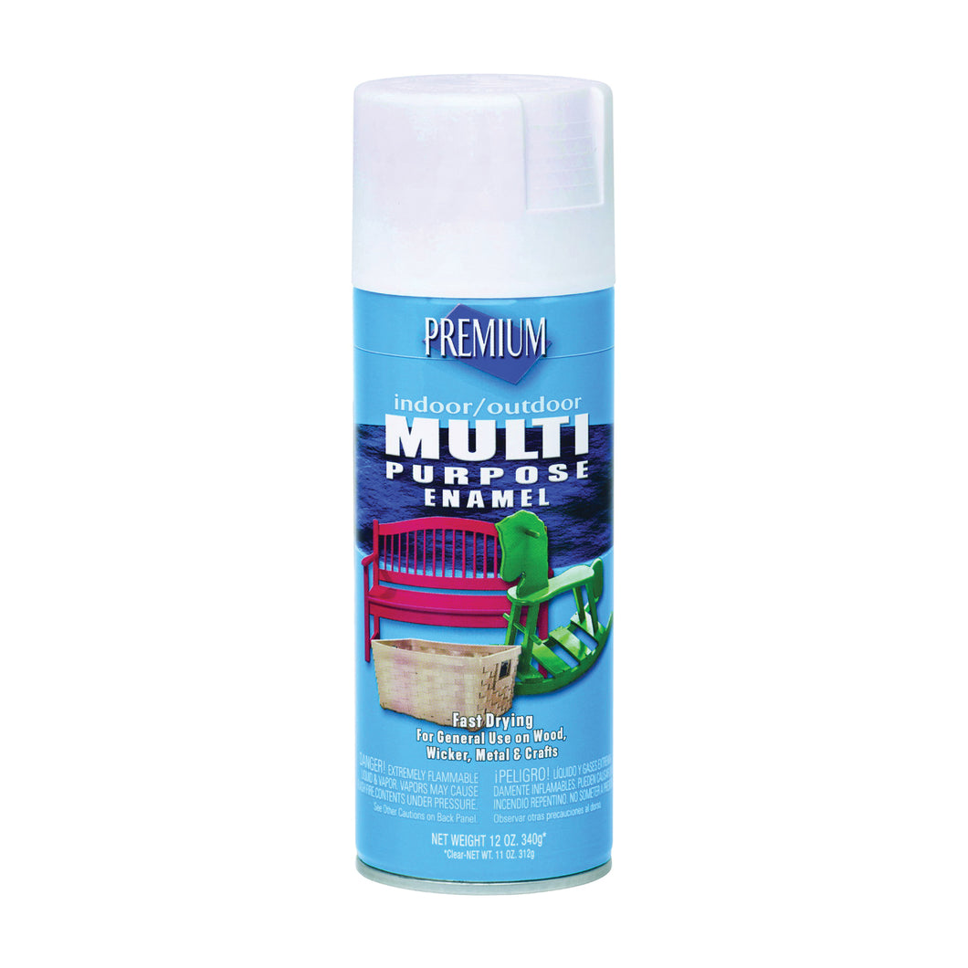 RUST-OLEUM MP1004 Enamel Spray Paint, Flat, White, 12 oz, Aerosol Can