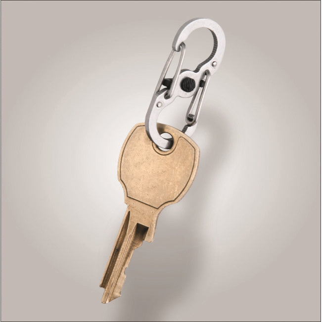 Nite Ize LSBM-11-2R3 Key Carabiner, 1.39 in OAL, 0.62 in Dia Ring, Stainless Steel, Silver