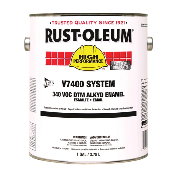 RUST-OLEUM HIGH PERFORMANCE V7400 System 340 VOC DTM 245477 Enamel, Safety Orange, 1 gal, Can