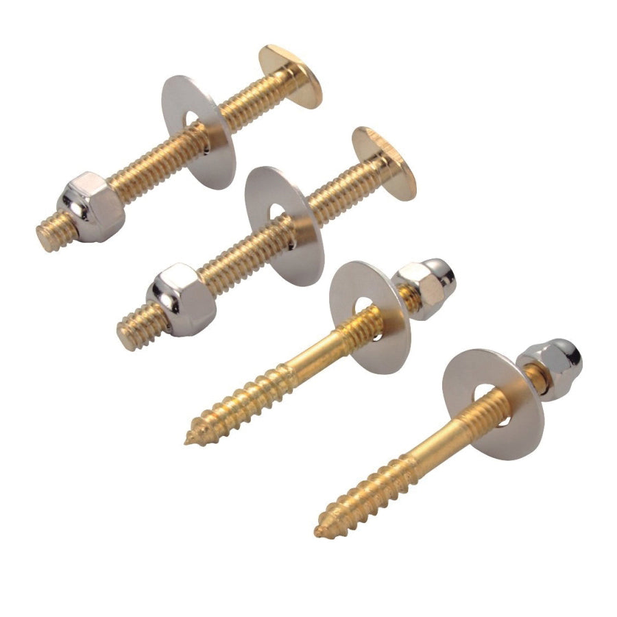 ProSource Bolt Screw Set, Steel, Brass, For: Use to Attach Toilet to Flange