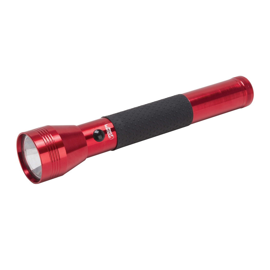 PowerZone 12164 Flashlight, D Battery, D Battery, LED Lamp, 300 Lumens, 210 m Beam Distance, 6 hrs Run Time, Red