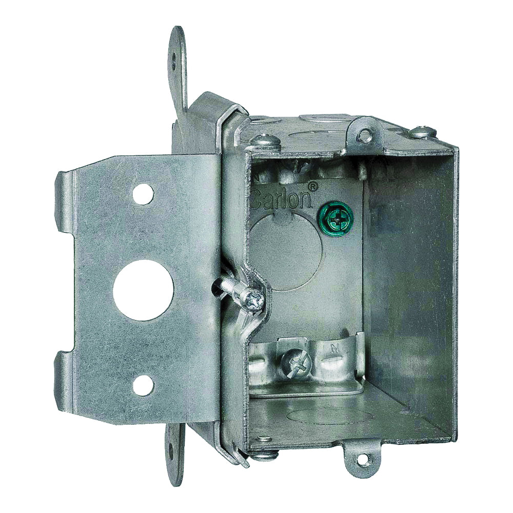 Steel City MB120ADJ Outlet Box, 1 -Gang, 5 -Knockout, Galvanized Steel, Silver, Box Mounting