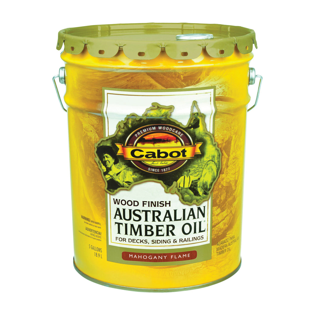 Cabot 19459 Australian Timber Oil, Mahogany Flame, Liquid, 5 Gal