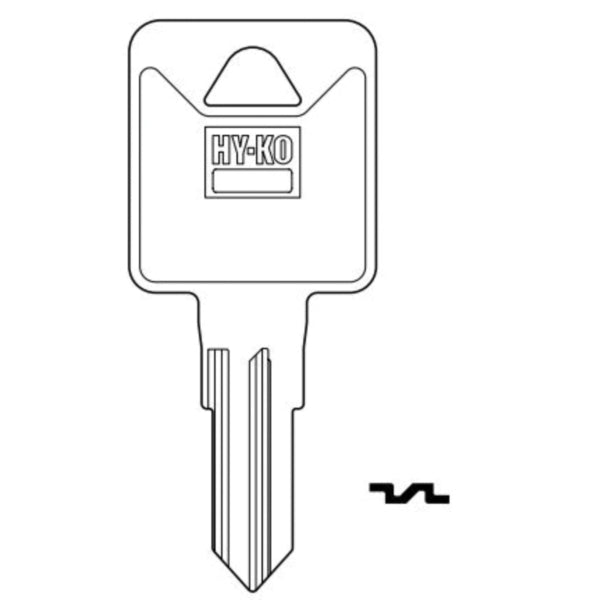 HY-KO TBX1 Tool Box Key Blank, Brass, Nickel