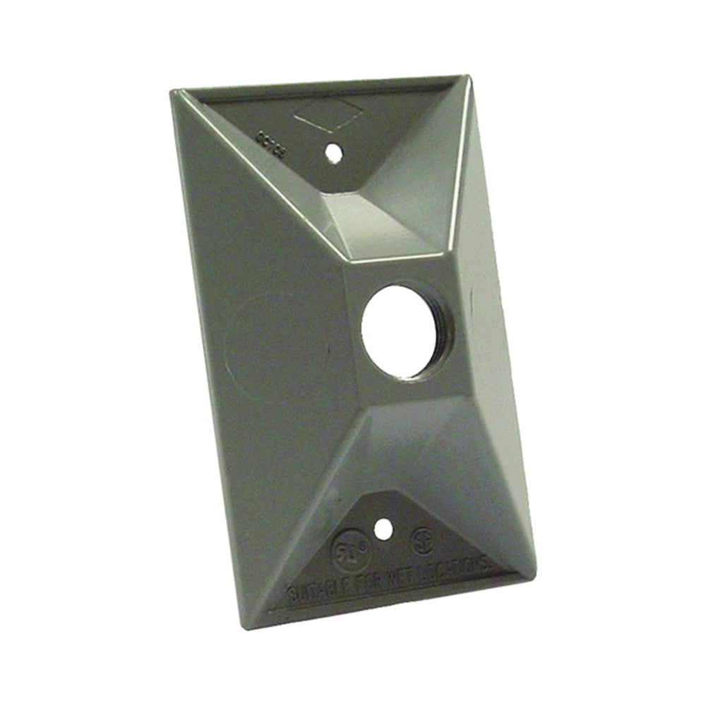 Orbit RE-1 Rectangular Cover, 4-19/32 in L, 2-27/32 in W, Rectangular, Aluminum, Gray, Powder-Coated