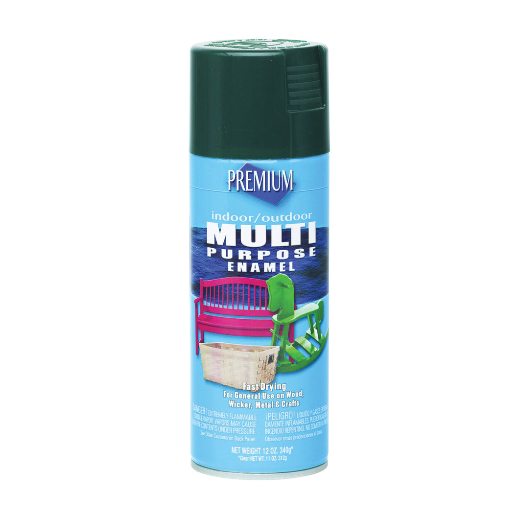 RUST-OLEUM MP1007 Enamel Spray Paint, Gloss, Forest Green, 12 oz, Aerosol Can
