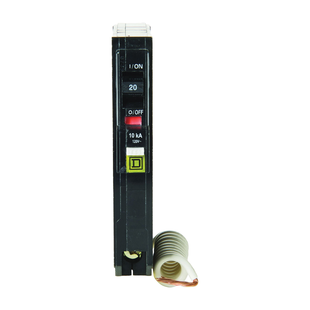 Square D QO QO120CAFIC Circuit Breaker, AFCI, 20 A, 1 -Pole, 120/240 V, Fixed Trip, Plug Mounting