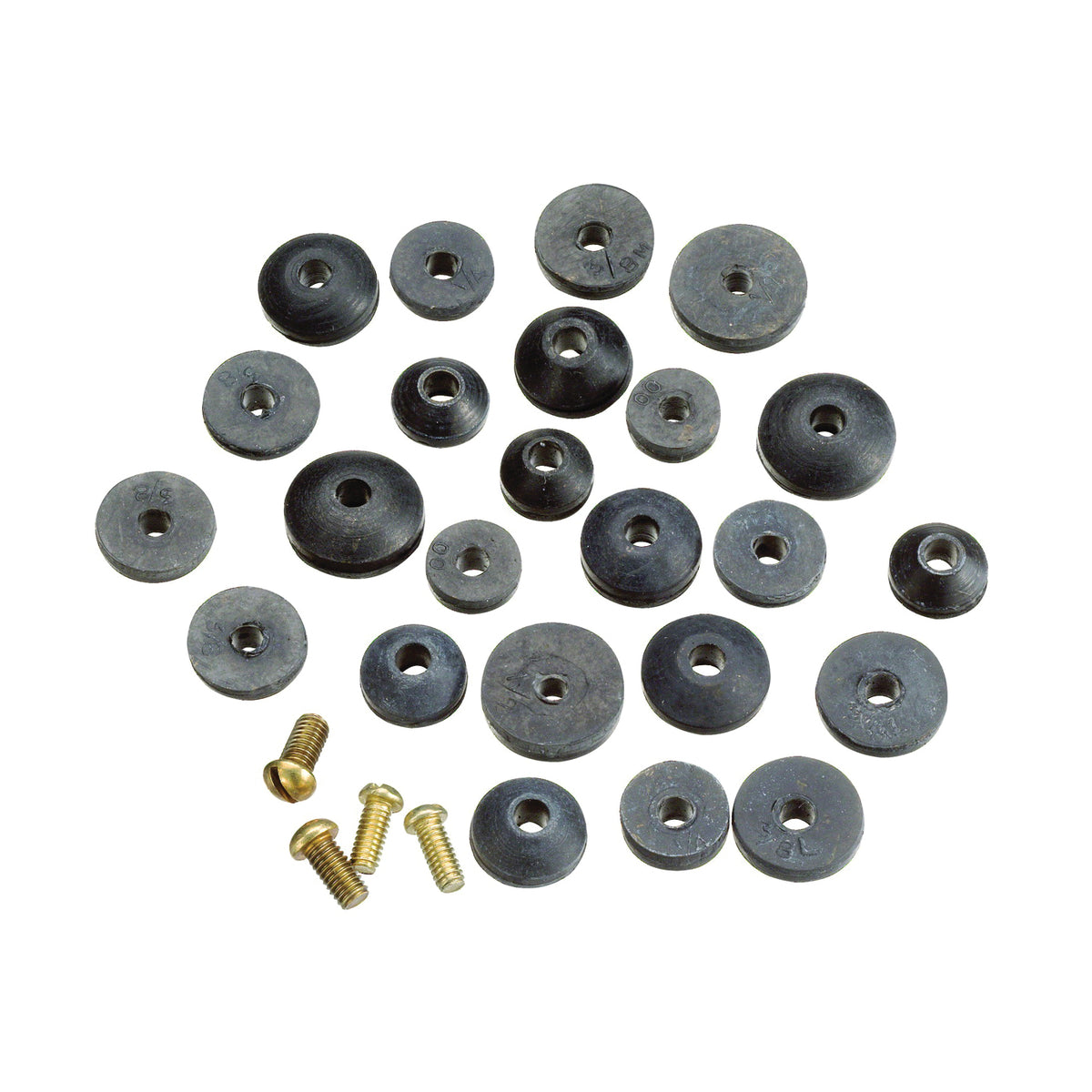 Plumb Pak PP805-21 Faucet Washer Assortment, Brass/Rubber, For: Sink and Faucets