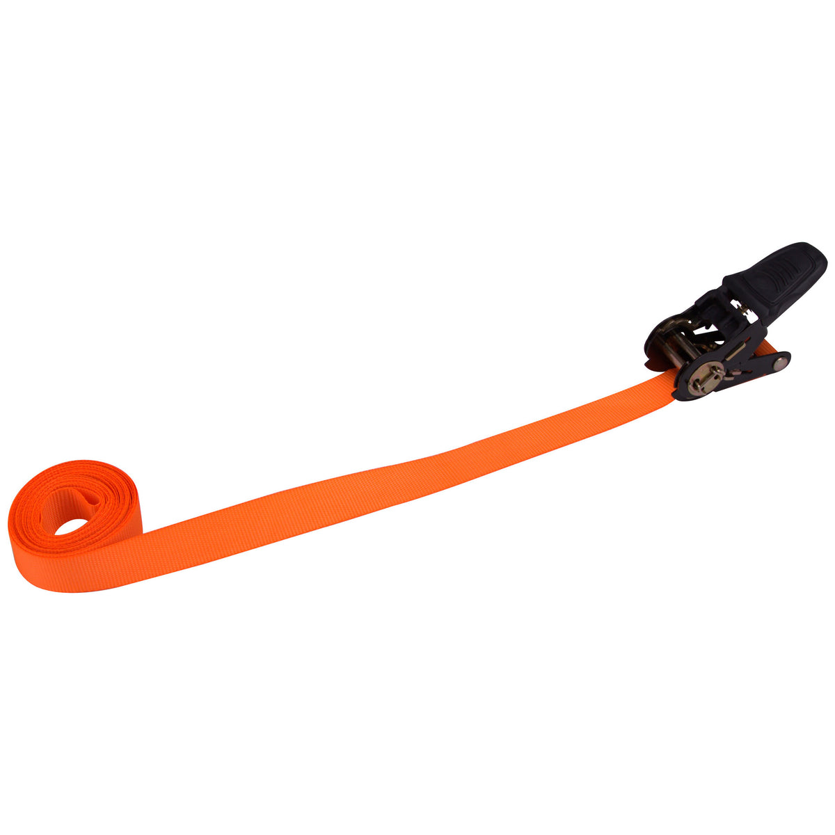 ProSource FH64070-1 Tie-Down, 1 in W, 13 ft L, Polyester Webbing, Metal Ratchet, Orange, 300 lb, Webbing End Fitting