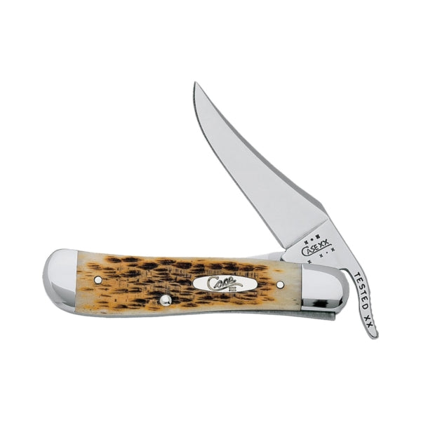 CASE 260 Folding Pocket Knife, 2.7 in L Blade, Tru-Sharp Surgical Stainless Steel Blade, 1-Blade, Amber Handle