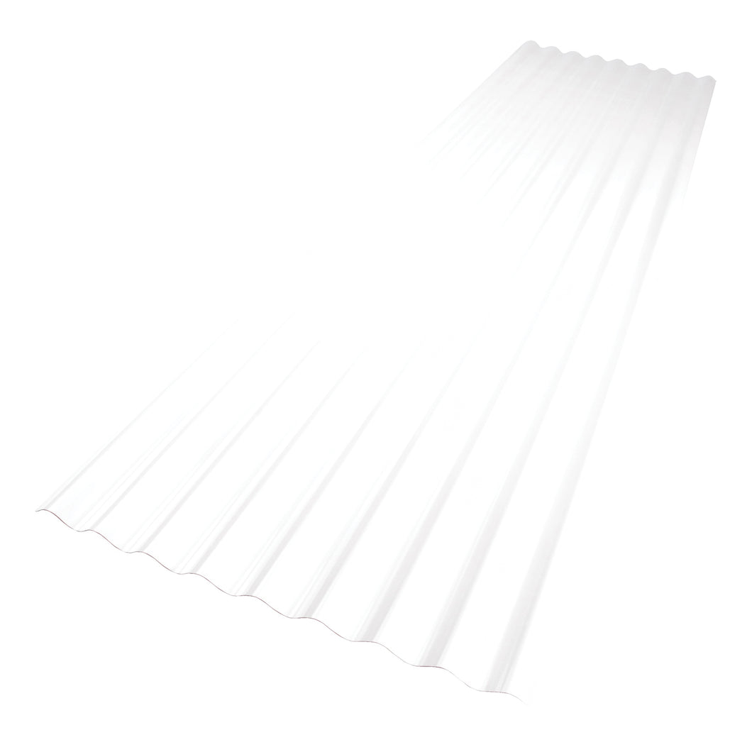 Palruf 100423 Corrugated Roofing Panel, 8 ft L, 26 in W, 0.063 Thick Material, Polycarbonate, Clear