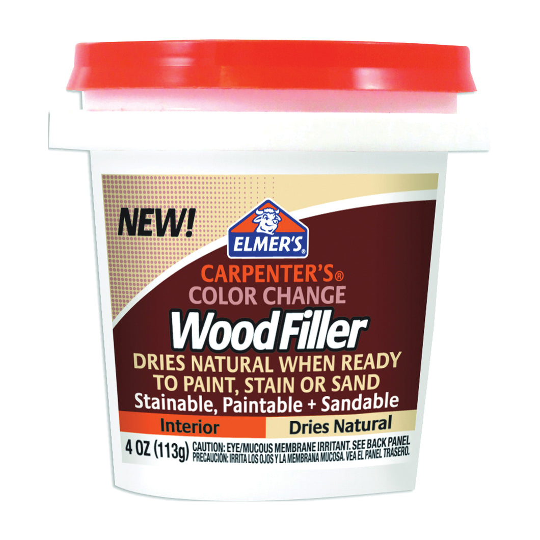 Elmers E912 Wood Filler, Paste, Mild Acrylic, Natural, 4 oz