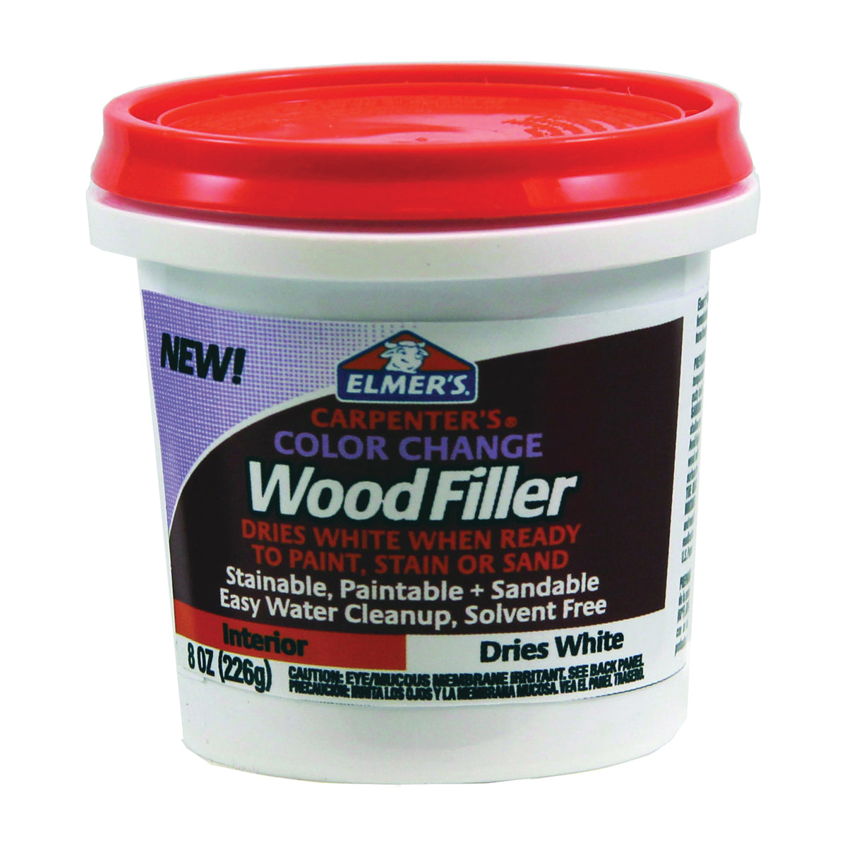 Elmers E916 Wood Filler, Paste, Mild Acrylic, White, 8 oz
