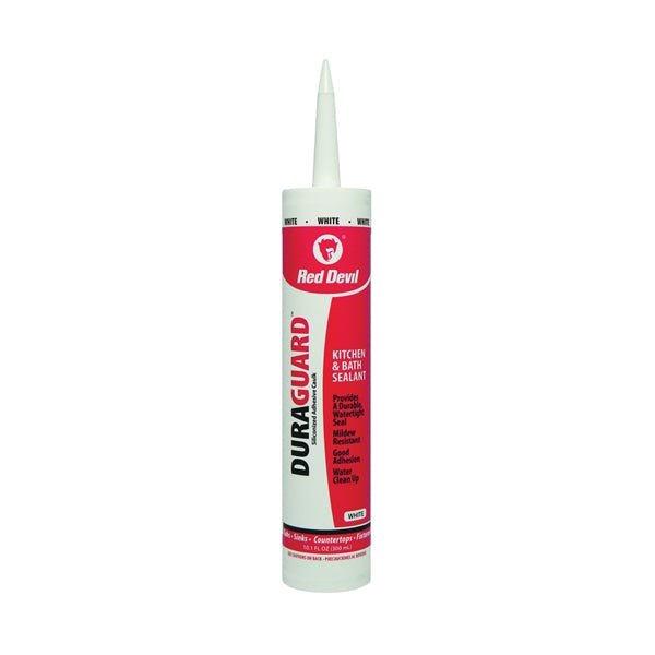 Red Devil DuraGuard 0406 Acrylic Caulk, White, -20 to 180 deg F, 10.1 oz Cartridge