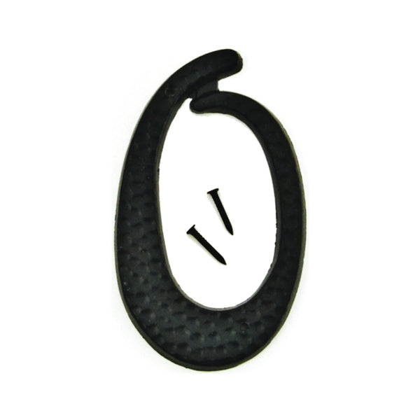 HY-KO DC-3/0 House Number, Character: 0, 3-1/2 in H Character, 2 in W Character, Black Character, Aluminum