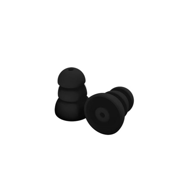 Plugfones ComforTiered Series PRP-SB10 Replacement Plugs, 26 dB NRR, Silicone Ear Plug, Black Ear Plug