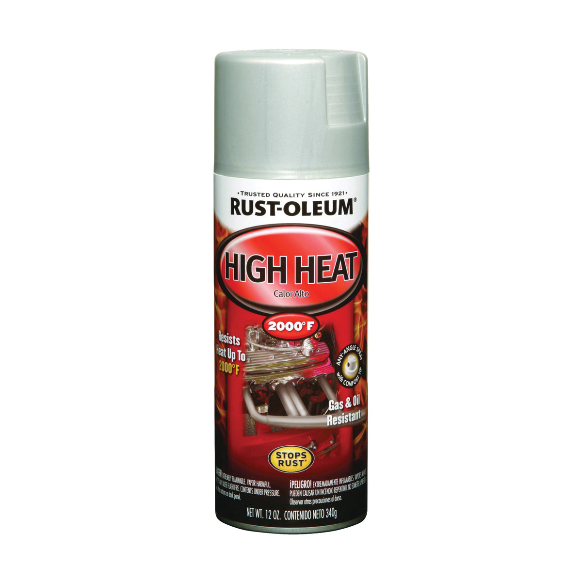 RUST-OLEUM 248904 Automotive High Heat Spray Paint, Flat, Aluminum, 12 oz, Aerosol Can