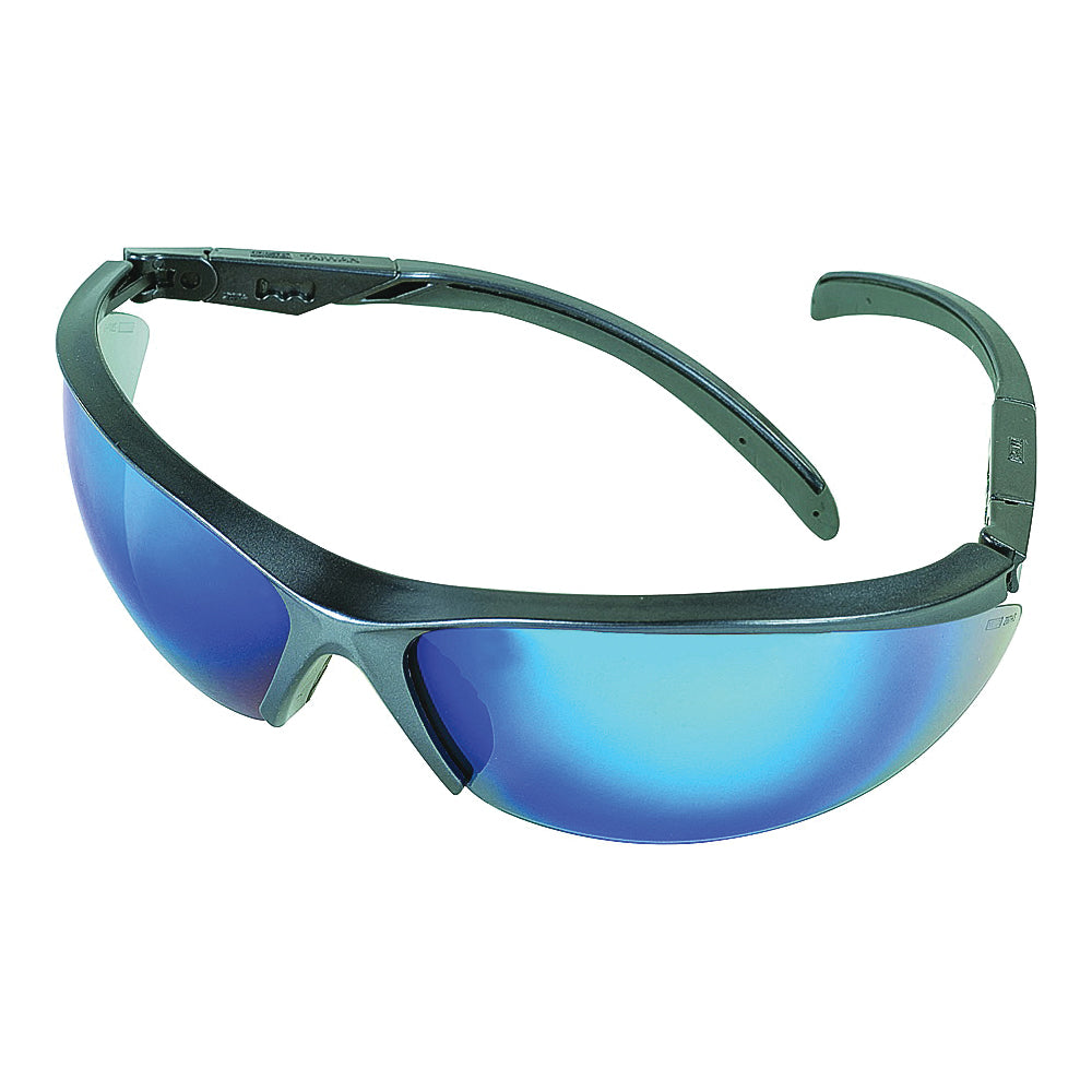 MSA 10083086 Essential Adjust Safety Glasses, Anti-Fog Lens, Metal Frame, Blue Gray Frame