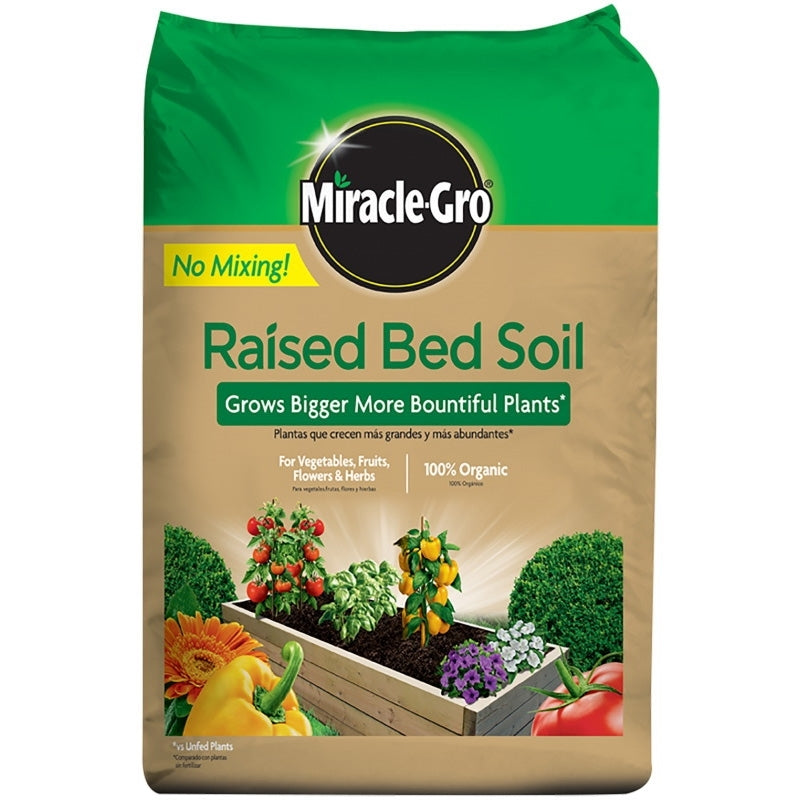Miracle-Gro 73959430 Raised Bed Soil Bag, 1.5 cu-ft Coverage Area Bag