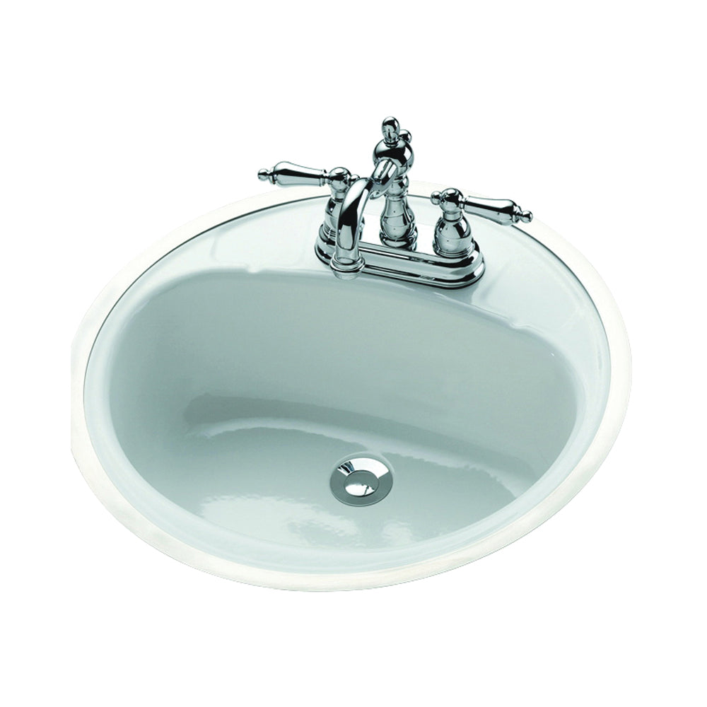 BOOTZ Daisy 021-2430-00 Lavatory Sink, Round Basin, 2-Deck Hole, 18 in OAW, 18 in OAH, 7-13/16 in OAD, Steel