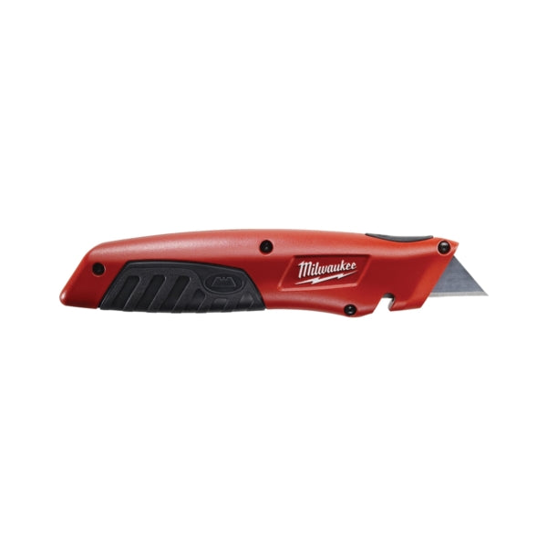 Milwaukee 48-22-1510 Utility Knife, 1 in L Blade, Metal Blade, Straight Handle, Black/Red Handle