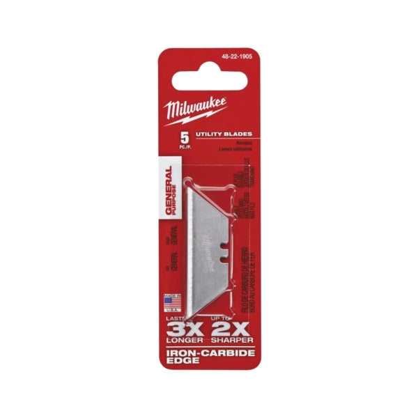 Milwaukee 48-22-1905 Utility Blade, 2-3/8 in L, Carbide Steel, 2-Point