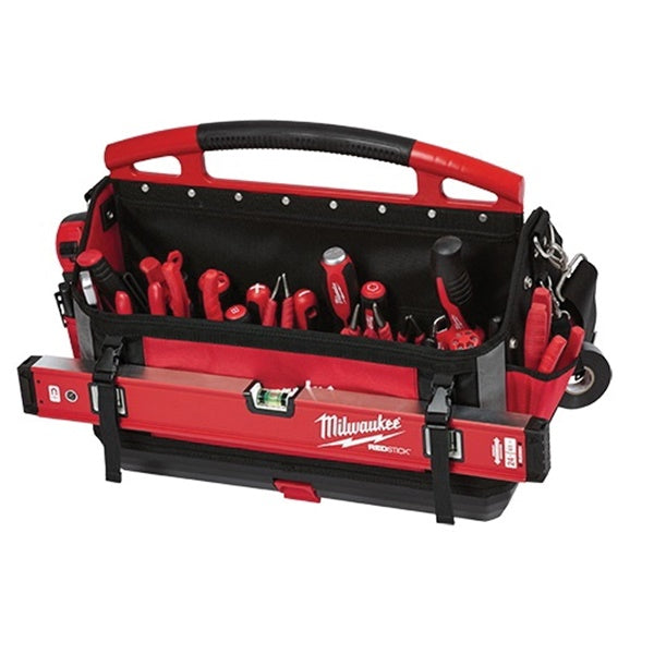 Milwaukee 48-22-8320 Tool Tote, 20 in W, 11 in D, 17 in H, 32-Pocket, Polyester, Red