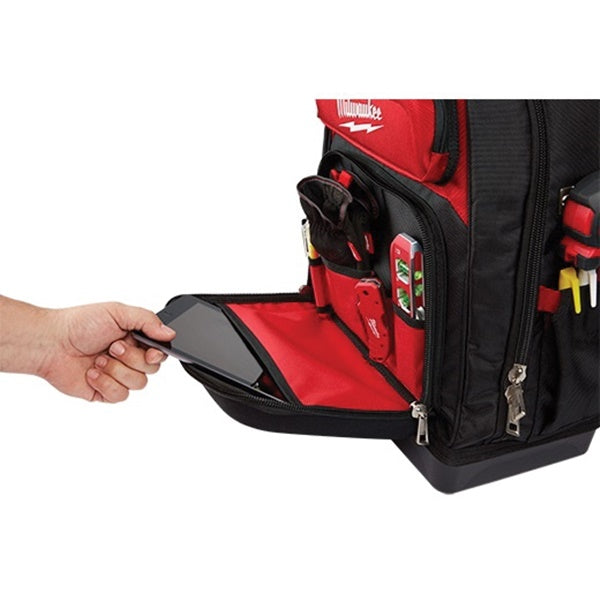 Milwaukee 48-22-8201 Ultimate Jobsite Backpack, 18 in W, 9.44 in D, 20.4 in H, 48-Pocket, Polyester, Red