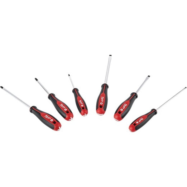 Milwaukee 48-22-2706 Screwdriver Kit, 6-Piece, Specifications: Phillips and Slotted Tip, 5/16 in Tip Size