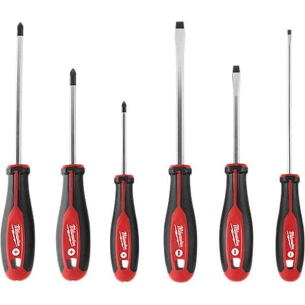 Milwaukee 48-22-2706 Screwdriver Kit, 6-Piece, Specifications: Phillips and Slotted Tip, 5/16 in Tip Size