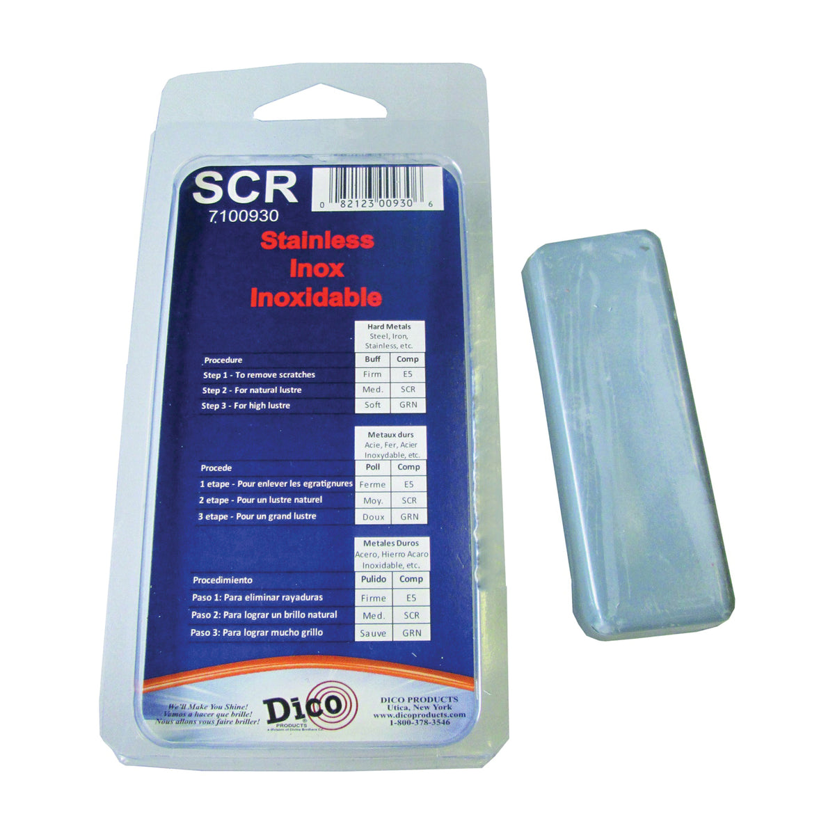 Dico 7100930 Buffing Compound, 1/2 in Thick, Gray