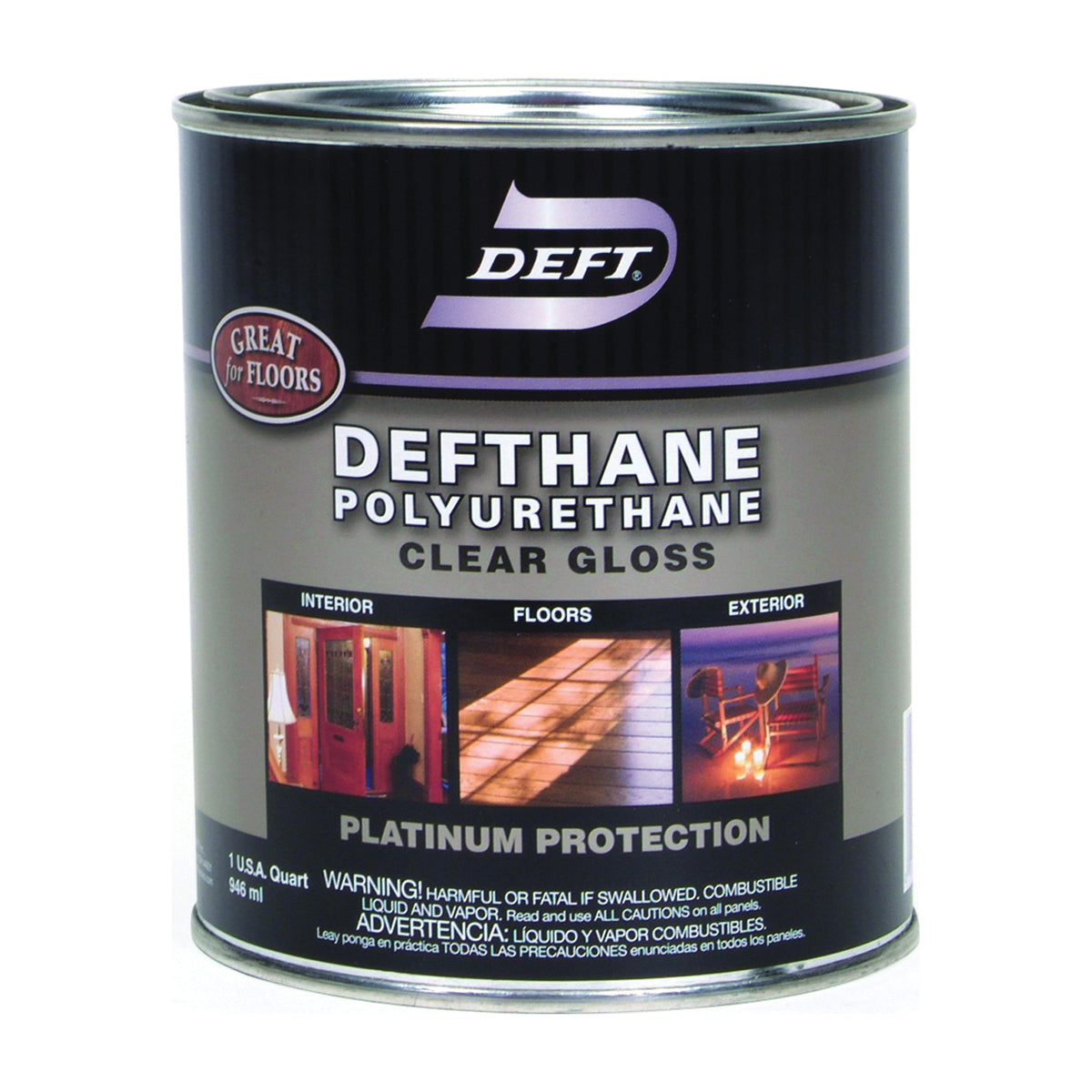 PPG Defthane 021-04 Polyurethane, Gloss, Liquid, Amber, 1 qt, Can