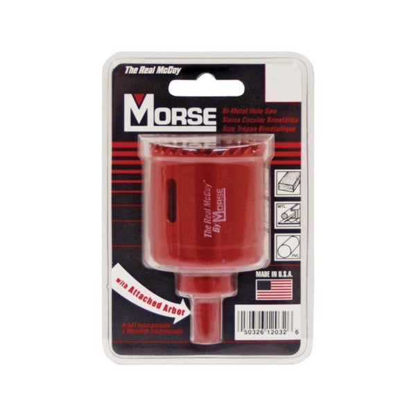 MORSE MHSA28C Hole Saw, 1-3/4 in Dia, 1-15/16 in D Cutting, 3/8 in Arbor, 4/6 TPI, HSS Cutting Edge