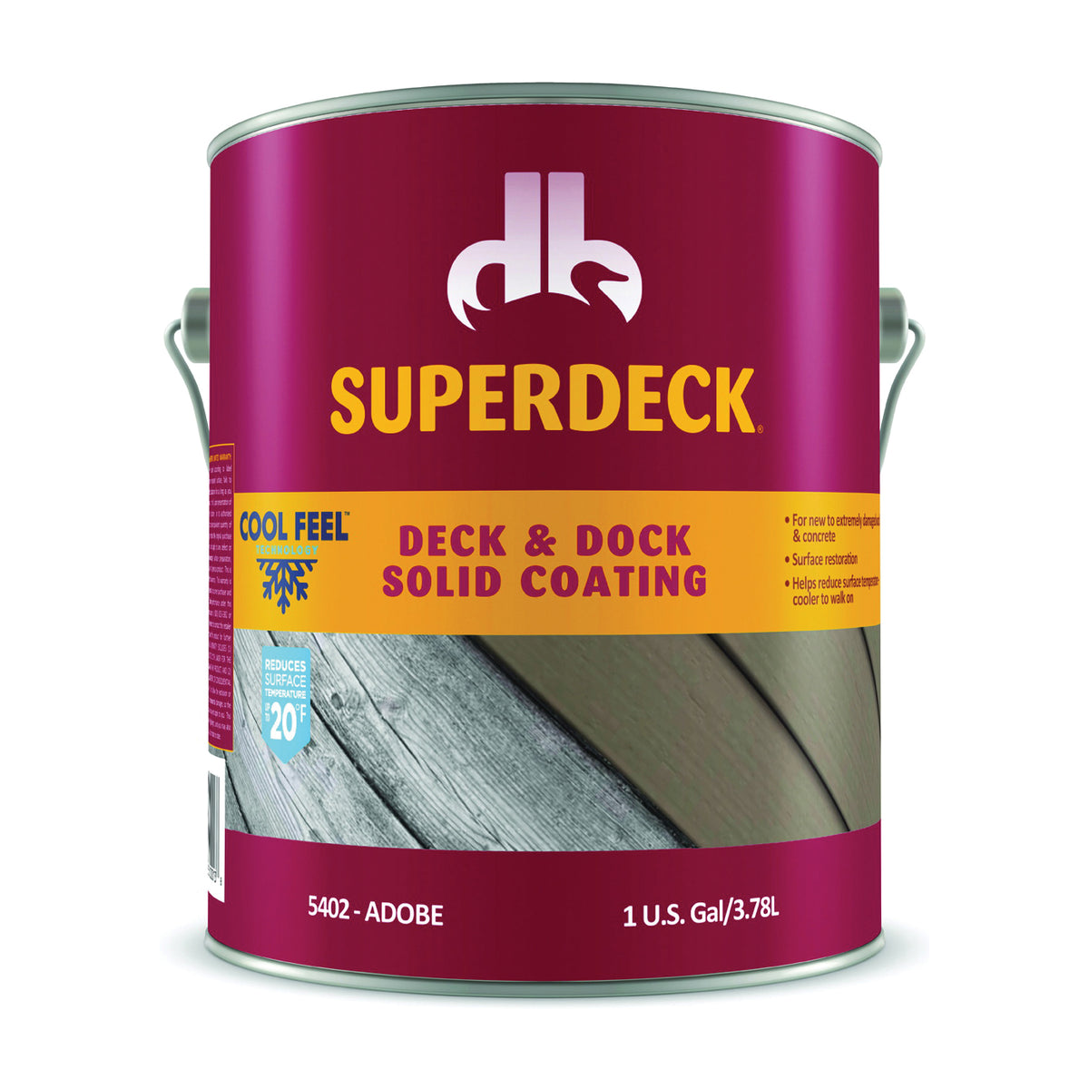 Duckback SC0054024-16 Deck and Dock Stain, Adobe, Liquid, 1 gal, Pail